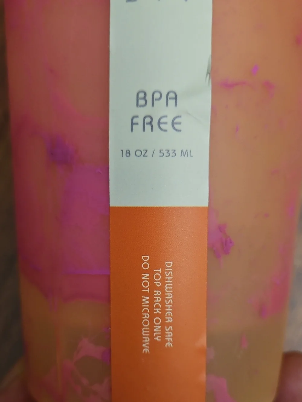 3 Sets C&C California Home Orange & Pink Tie-dye 8 Oz Plastic Tumblers (18 Cups)